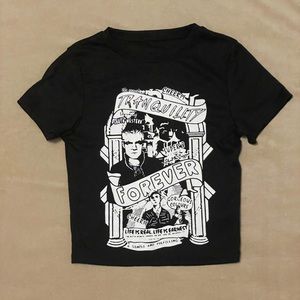 ribbed black vintage movie poster baby tee